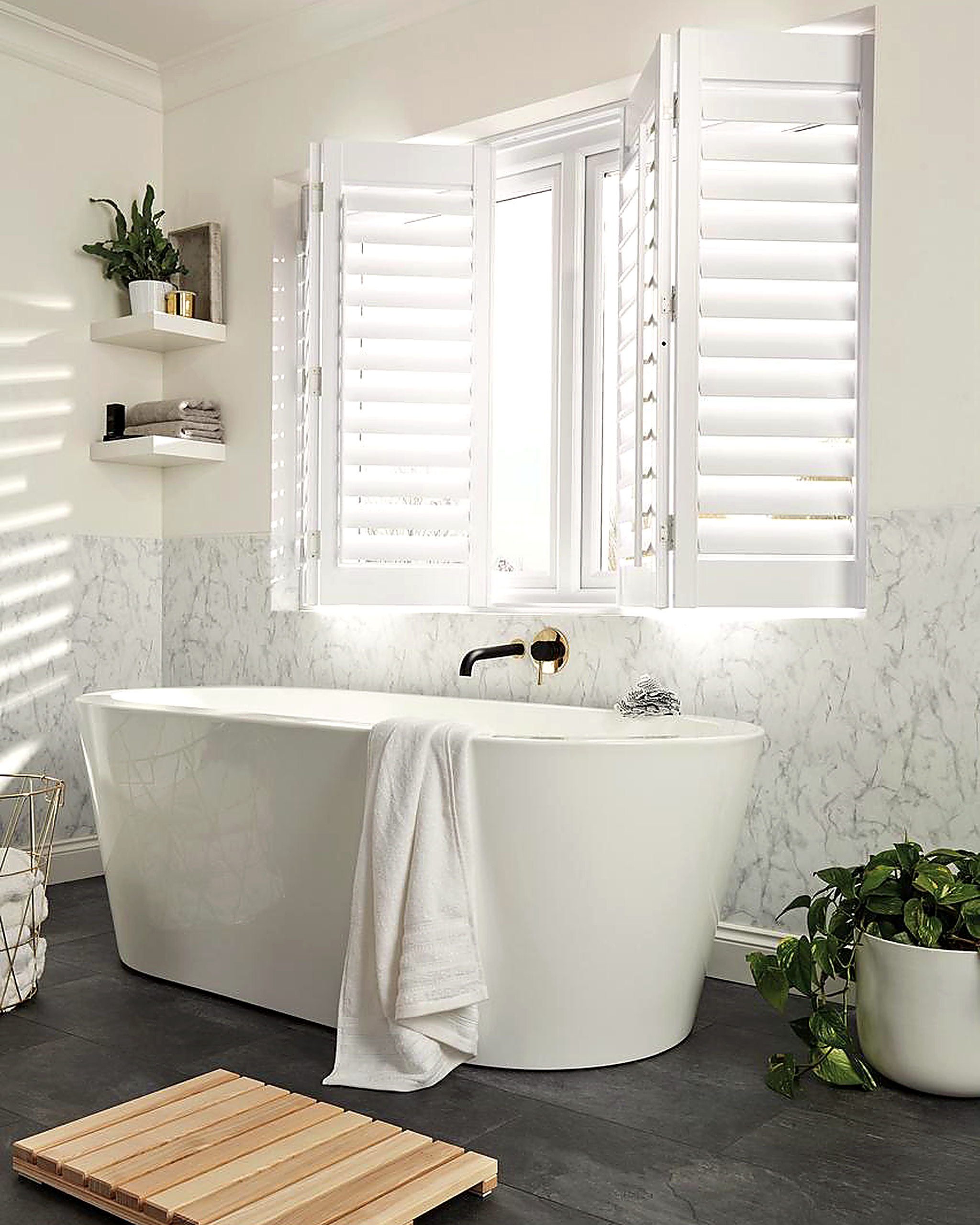 Bathroom with shutters