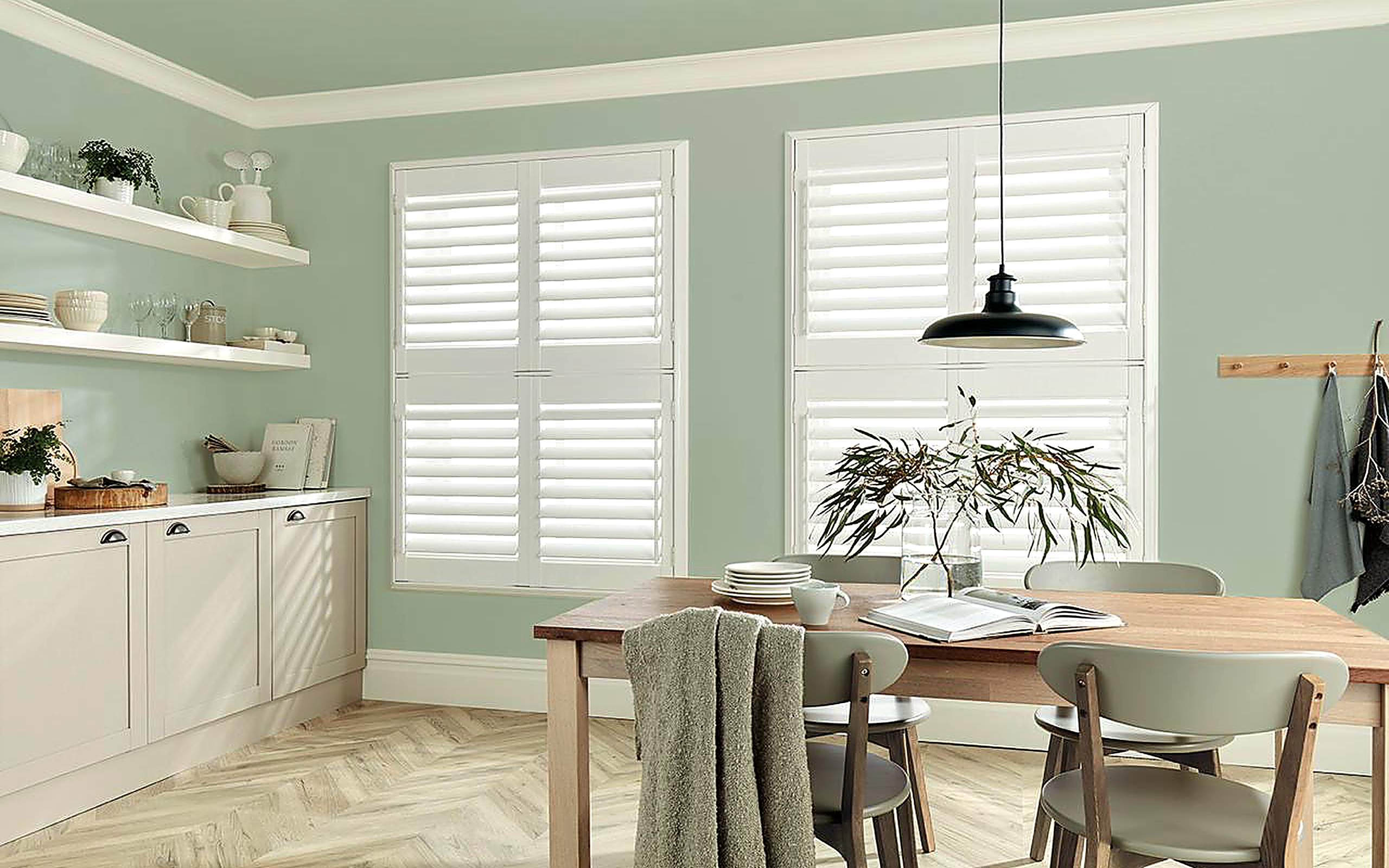 Kitchen with shutters